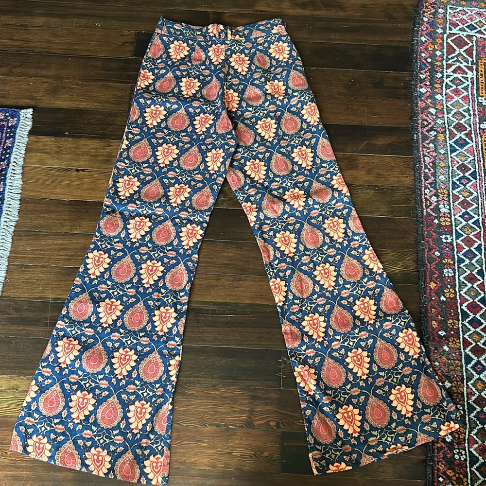 Chasing Unicorns Black Floral Wide-Leg Pants with Orange Print - Picture 10 of 11